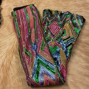 Sequin flare pants